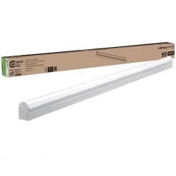 Commercial Electric Plug In or Direct Wire Power Connection 4 ft. White 4000K Integrated LED Strip Light (with Power Cord and Linking Cord)