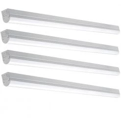 Commercial Electric 4 ft. 20-Watt Plug-in Direct Wire Integrated LED White Linkable Strip Light Fixture 1800 Lumens 4000K (4-Pack)