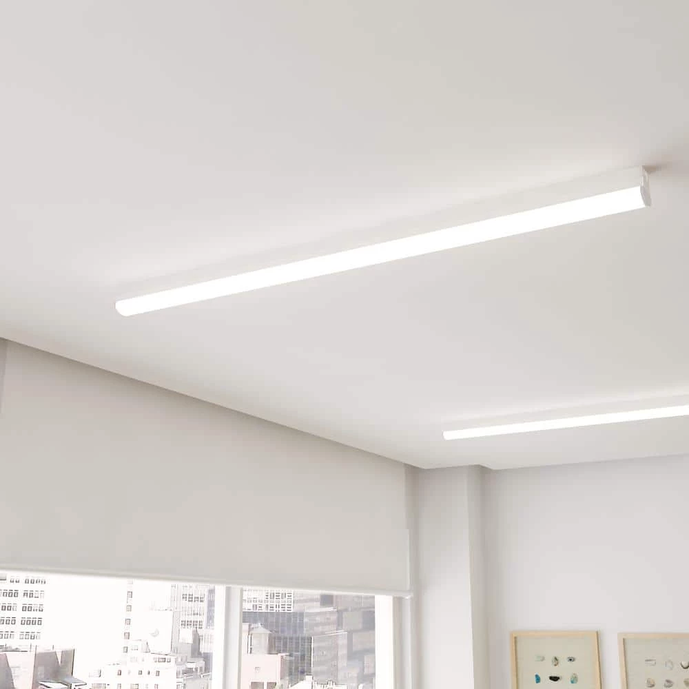 Commercial Electric 4 ft. 64-Watt Equivalent Direct Wire Integrated LED White Strip Light Fixture 3600 Lumens 4000K Bright White 8 Commercial Electric 4 ft. 64-Watt Equivalent Direct Wire Integrated LED White Strip Light Fixture 3600 Lumens 4000K Bright White - Image 6