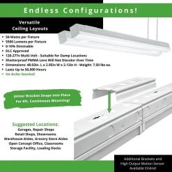 Commercial Electric Commercial 8 ft. (Two 4ft.) 440 Watt Equivalent Integrated LED White Multi-Volt Strip Light Fixture 11000 Lumen (4-Pack) -Commercial Electric Sales white commercial electric strip light fixtures 54598191 a 4pk 40 1000
