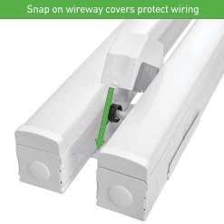 Commercial Electric Commercial 8 ft. (Two 4ft.) 440 Watt Equivalent Integrated LED White Multi-Volt Strip Light Fixture 11000 Lumen (4-Pack) -Commercial Electric Sales white commercial electric strip light fixtures 54598191 a 4pk 4f 1000