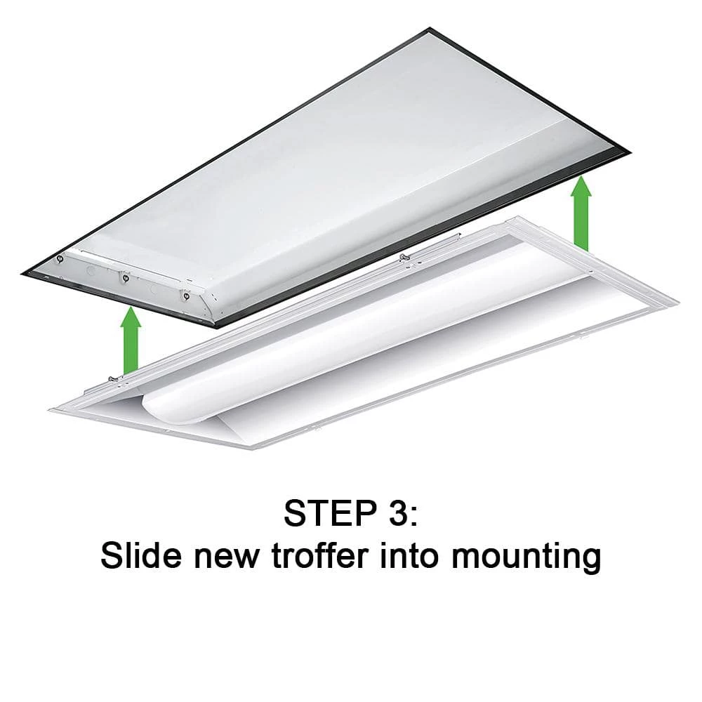 Commercial Electric 4 ft. x 2 ft. 100-Watt Equivalent Integrated LED White Retrofit Troffer Kit 4000K Bright White 5000 Lumens (4-Pack) 7 Commercial Electric 4 ft. x 2 ft. 100-Watt Equivalent Integrated LED White Retrofit Troffer Kit 4000K Bright White 5000 Lumens (4-Pack) - Image 5