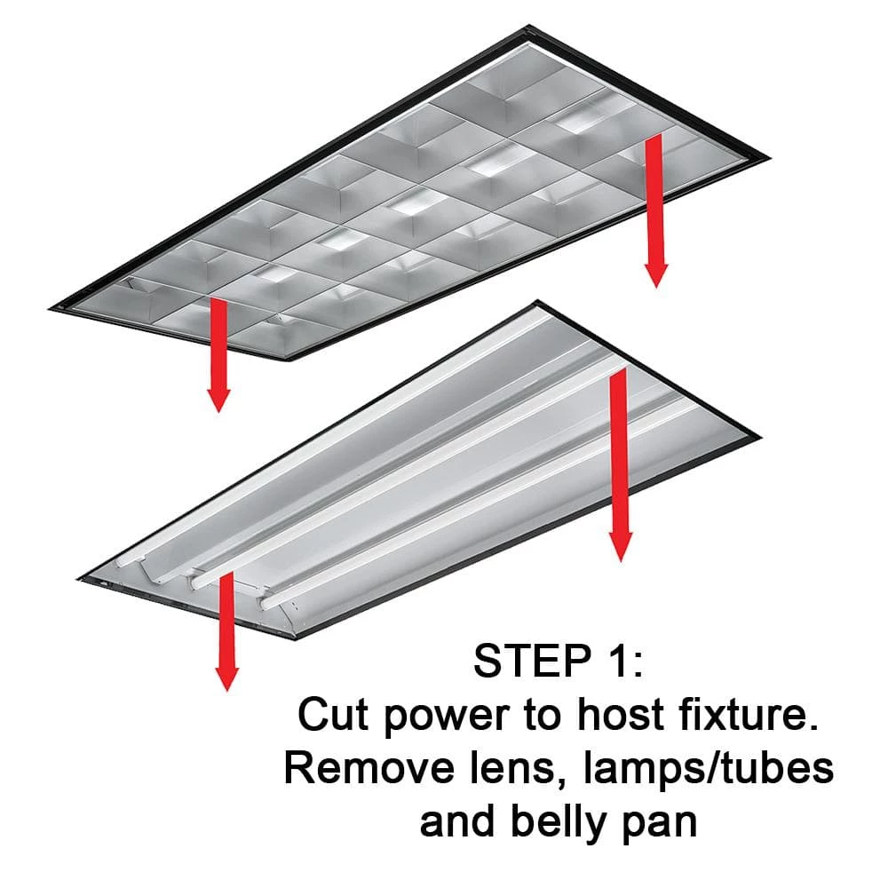 Commercial Electric 4 ft. x 2 ft. 100-Watt Equivalent Integrated LED White Retrofit Troffer Kit 4000K Bright White 5000 Lumens (4-Pack) 5 Commercial Electric 4 ft. x 2 ft. 100-Watt Equivalent Integrated LED White Retrofit Troffer Kit 4000K Bright White 5000 Lumens (4-Pack) - Image 3