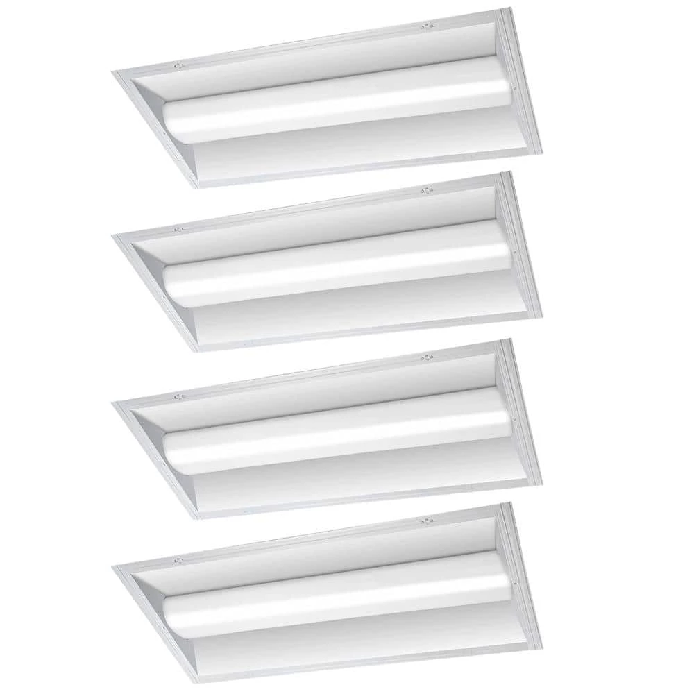 Commercial Electric 4 ft. x 2 ft. 100-Watt Equivalent Integrated LED White Retrofit Troffer Kit 4000K Bright White 5000 Lumens (4-Pack) 3 Commercial Electric 4 ft. x 2 ft. 100-Watt Equivalent Integrated LED White Retrofit Troffer Kit 4000K Bright White 5000 Lumens (4-Pack)
