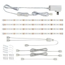Commercial Electric 12 in. LED Linkable White Flexible Tape Under Cabinet Light Kit (4-Strip Pack)