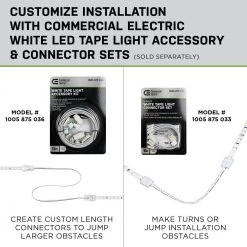 Commercial Electric 12 in. LED Linkable White Flexible Tape Under Cabinet Light Kit (4-Strip Pack) -Commercial Electric Sales white commercial electric under cabinet lights c421100 76 1000