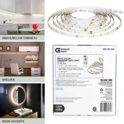 Commercial Electric 16 ft. LED Tunable White Tape Light Kit- Under Cabinet Light 13 Commercial Electric 16 ft. LED Tunable White Tape Light Kit- Under Cabinet Light -Commercial Electric Sales white commercial electric under cabinet lights c421510 44 1000