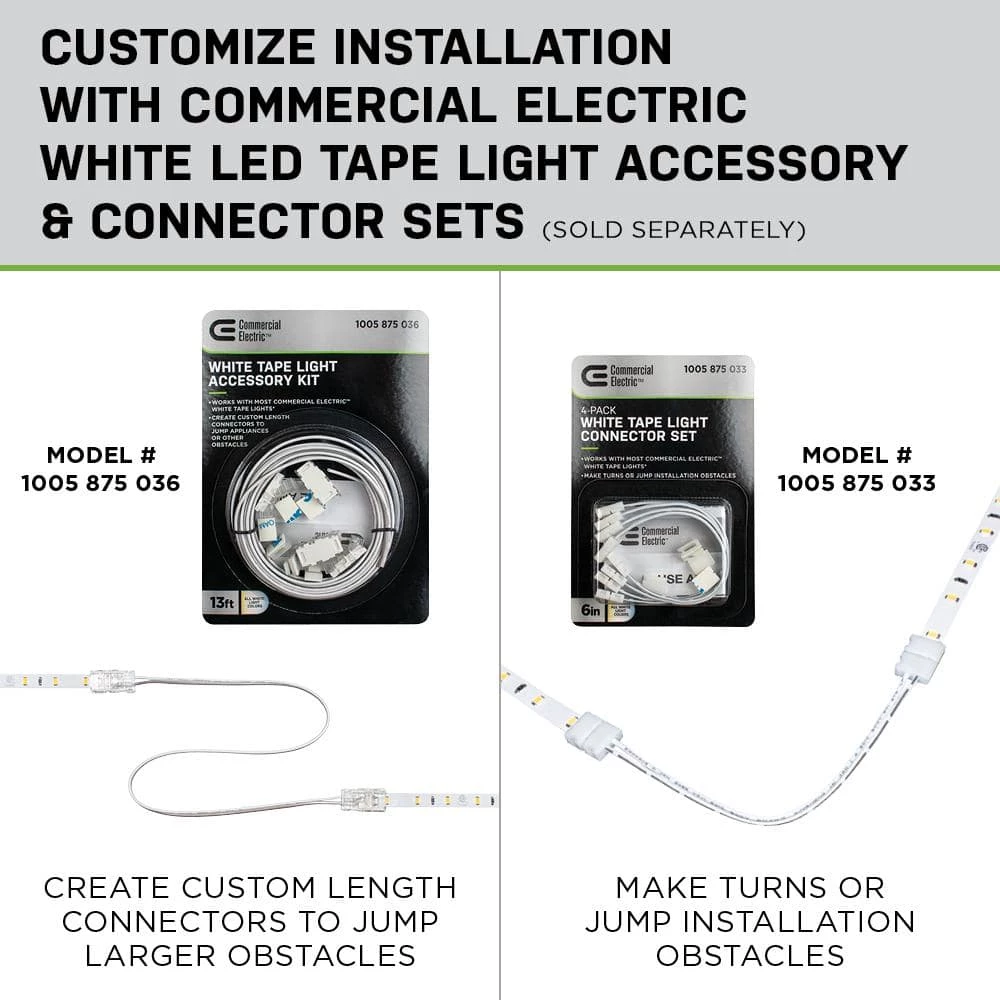 Commercial Electric 16 ft. LED Tunable White Tape Light Kit- Under Cabinet Light 9 Commercial Electric 16 ft. LED Tunable White Tape Light Kit- Under Cabinet Light - Image 7