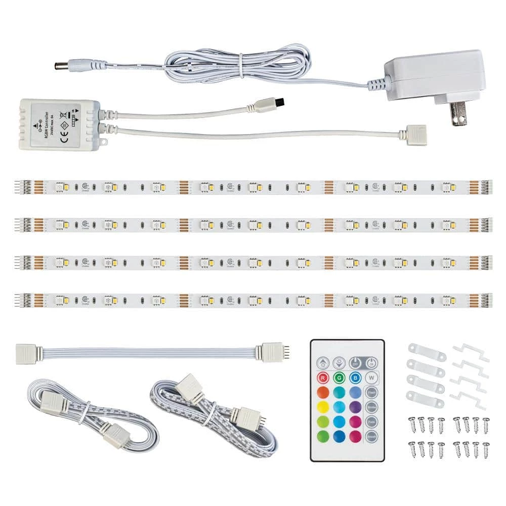 Commercial Electric 12 in. LED Linkable RGBW Flexible Under Cabinet Light Kit (4-Strip Pack) 3 Commercial Electric 12 in. LED Linkable RGBW Flexible Under Cabinet Light Kit (4-Strip Pack)