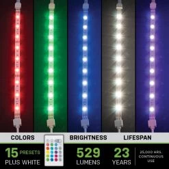 Commercial Electric 12 in. LED Linkable RGBW Flexible Under Cabinet Light Kit (4-Strip Pack) 9 Commercial Electric 12 in. LED Linkable RGBW Flexible Under Cabinet Light Kit (4-Strip Pack) -Commercial Electric Sales white commercial electric under cabinet lights c423100 c3 1000