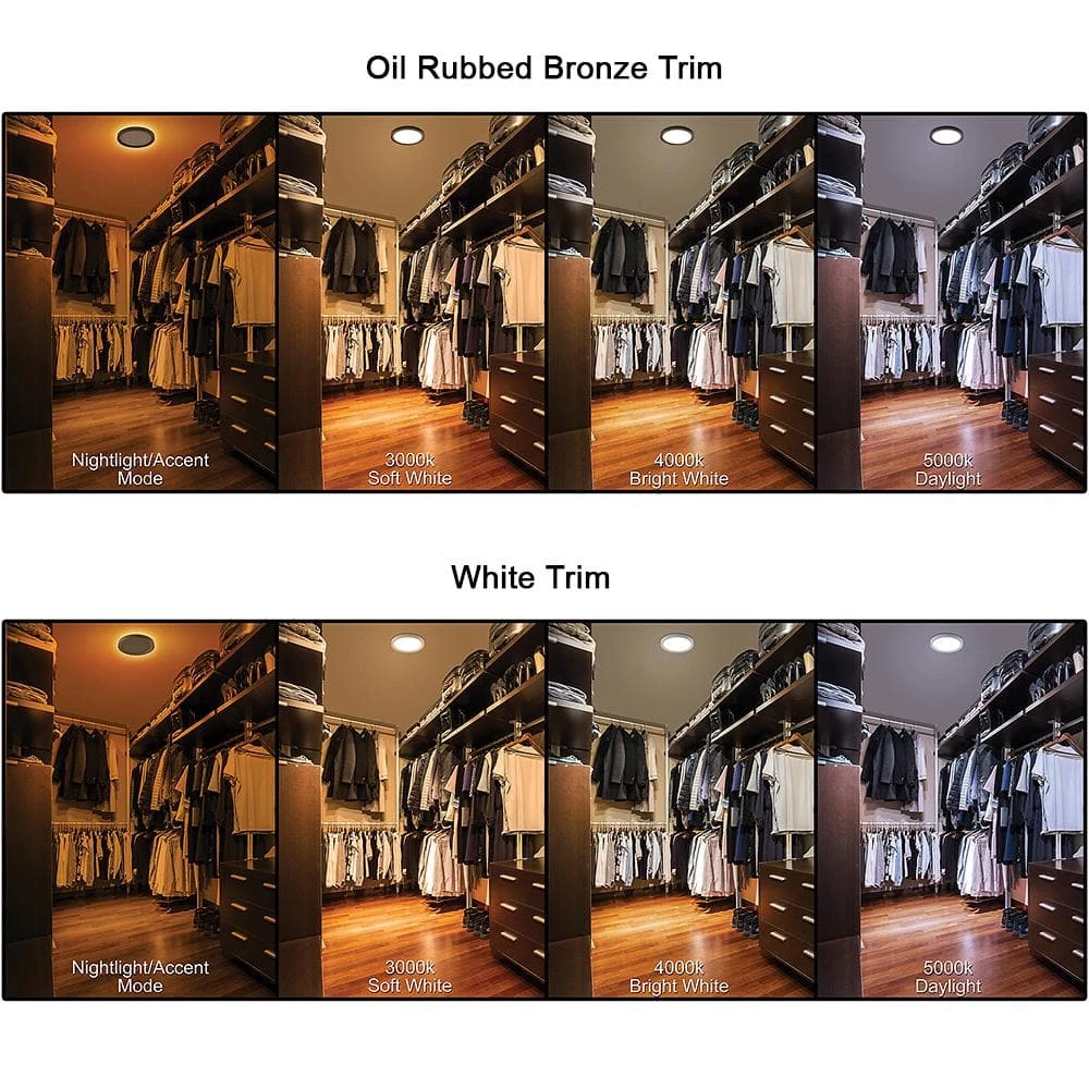 Commercial Electric 9 inch Color Selectable LED Flush Mount w/ Night Light Feature Optional White and Oil Rubbed Bronze Trim Rings 5 Commercial Electric 9 inch Color Selectable LED Flush Mount w/ Night Light Feature Optional White and Oil Rubbed Bronze Trim Rings - Image 3