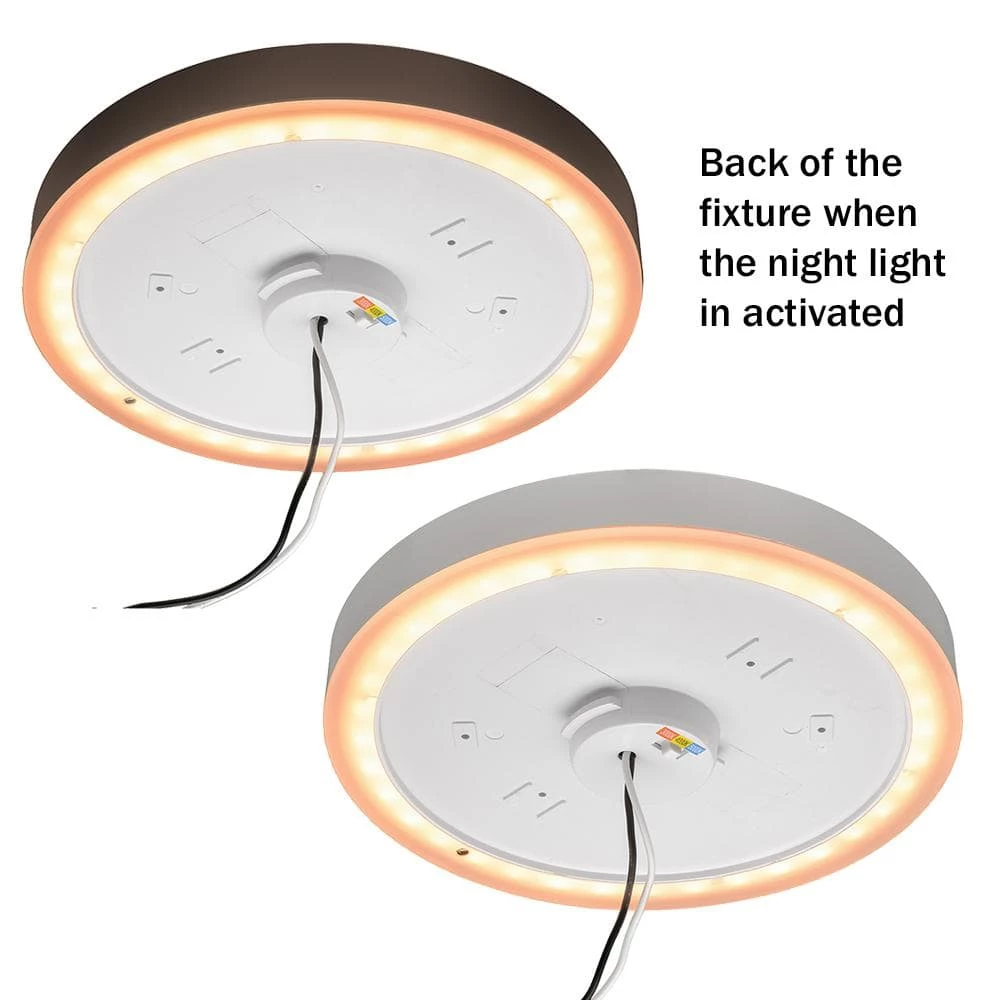 Commercial Electric 9 inch Color Selectable LED Flush Mount w/ Night Light Feature Optional White and Oil Rubbed Bronze Trim Rings 12 Commercial Electric 9 inch Color Selectable LED Flush Mount w/ Night Light Feature Optional White and Oil Rubbed Bronze Trim Rings - Image 10
