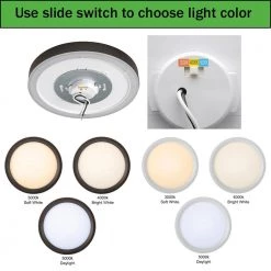 Commercial Electric 9 inch Color Selectable LED Flush Mount w/ Night Light Feature Optional White and Oil Rubbed Bronze Trim Rings 19 Commercial Electric 9 inch Color Selectable LED Flush Mount w/ Night Light Feature Optional White and Oil Rubbed Bronze Trim Rings -Commercial Electric Sales white oil rubbed bronze commercial electric flush mount lights 56582112 66 1000
