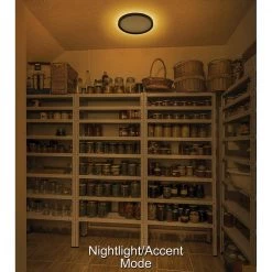 Commercial Electric 13 in. Color Selectable LED Flush Mount with Night Light Feature Optional White and Oil Rubbed Bronze Trim Rings -Commercial Electric Sales white oil rubbed bronze commercial electric flush mount lights 56584112 1f 1000