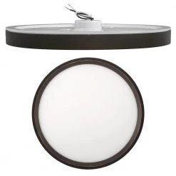 Commercial Electric 13 in. Color Selectable LED Flush Mount with Night Light Feature Optional White and Oil Rubbed Bronze Trim Rings -Commercial Electric Sales white oil rubbed bronze commercial electric flush mount lights 56584112 fa 1000